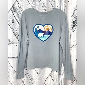 Life is Good Polar Bear Long Sleeve Thermal Tee Shirt L